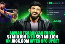 Arman Tsarukyan Turns $1 Million Into $5.7 Million on Jack.com After One of the Biggest UFC Upsets of the Year Arman Tsarukyan Turns $1 Million Into $5.7 Million on Jack.com After One of the Biggest UFC Upsets of the Year